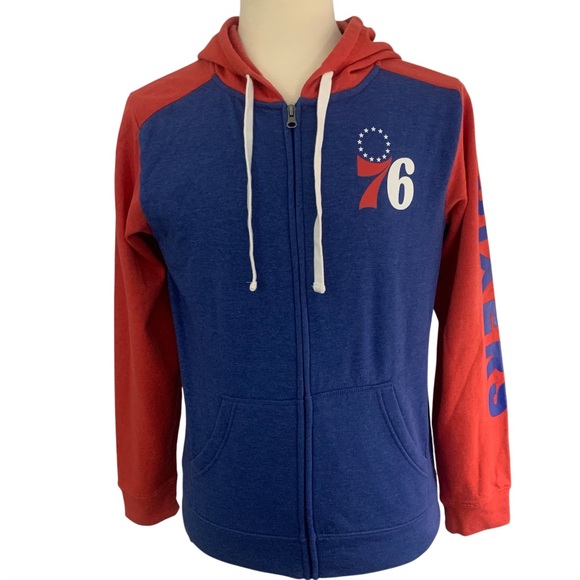 Men’s Philadelphia 76ers Fanatics Full-Zip Sweatshirt Hoodie Royal/Red M - Picture 5 of 9